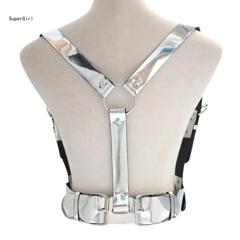 Punk Chest Chain Belt for Women Metallic Harness Chest Chain for Dance Proms J78E