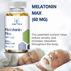 Daitea-melatonin保護カプセル、睡眠品質、目の健康を促進、カウント時間を減らし、60 mg