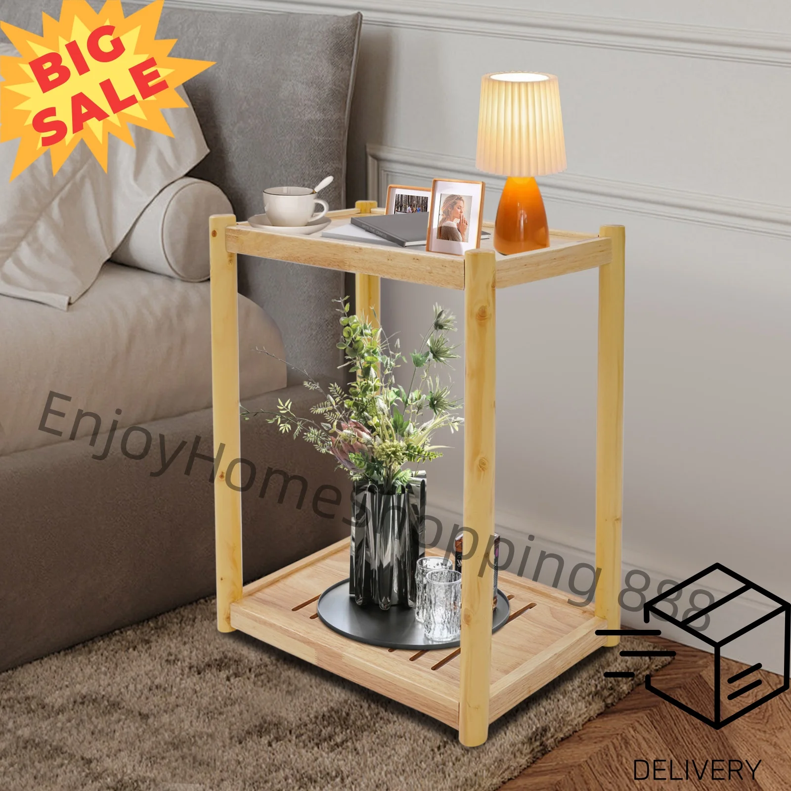 2-Tier Wooden Printer Stand - Compact Desk Organizer for Home Offices, Schools & Workspaces, Ideal for Professionals & Students