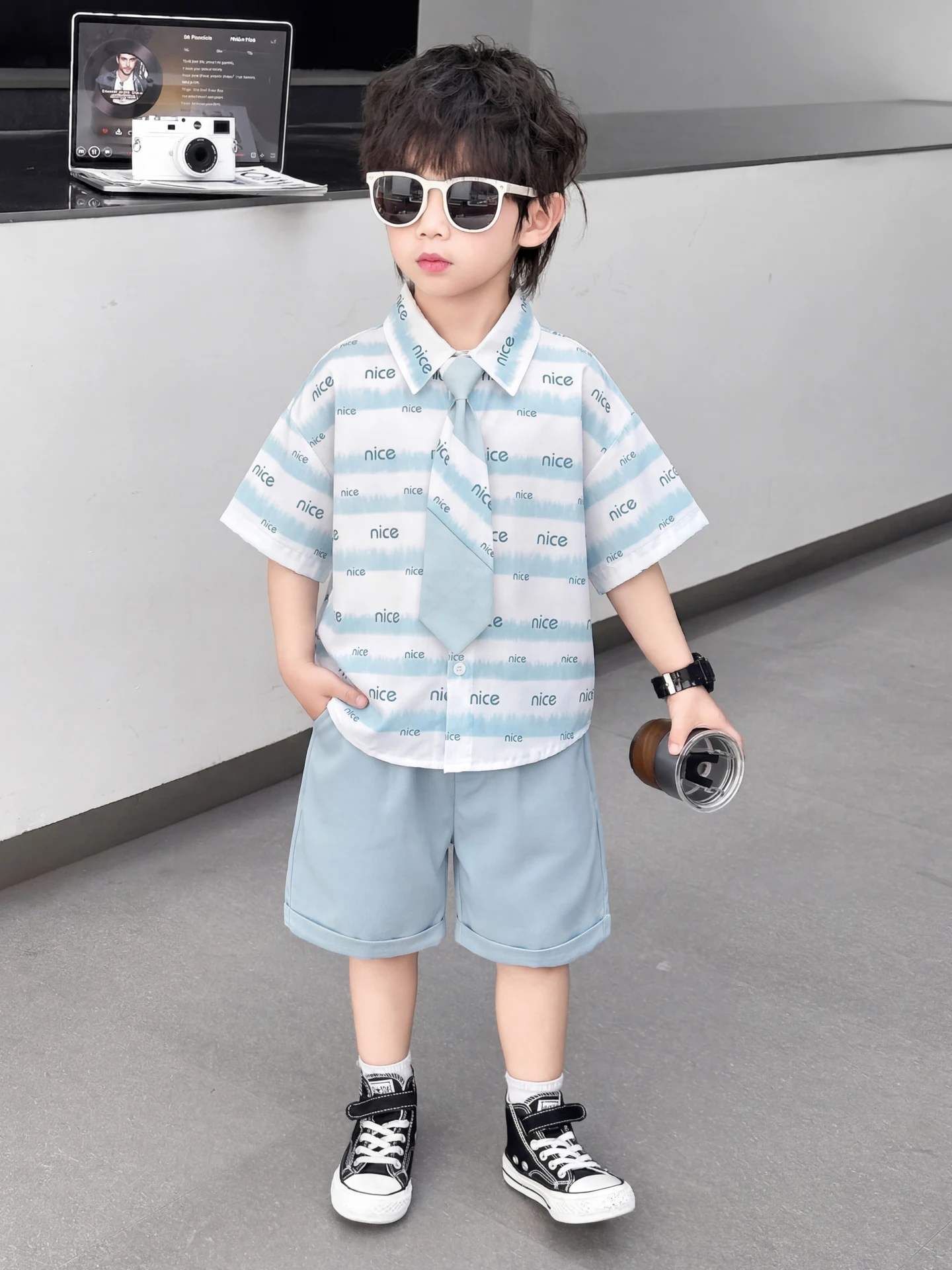 Conjunto de Terno de Verão para Meninos: Colete Elegante, Camisa Infantil para Dama de Honra, Uniformes Escolares Modernos