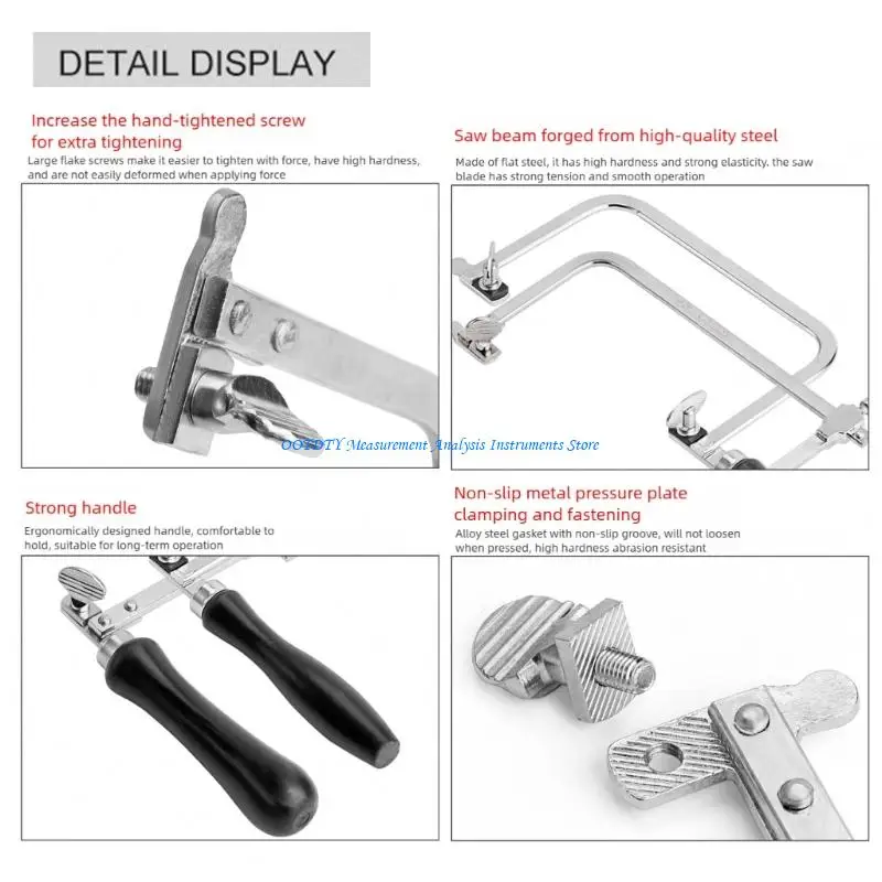 

Регулируемая рама для распиливания ювелирных изделий 367D, инструмент с черной ручкой, U-образная рамка для распиловки ювелирных