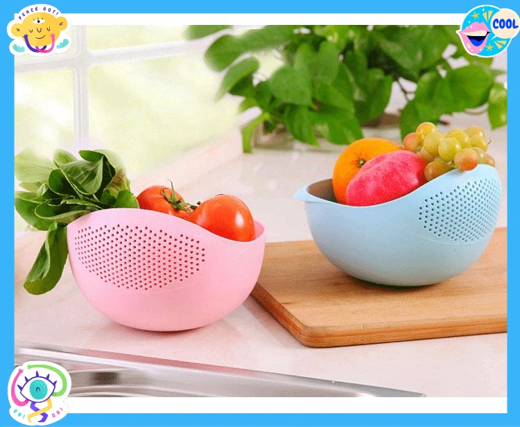 Colador de plástico, cuenco para arroz, escurridor, frutero, cesta de drenaje para lavado con asa, organizador de cocina para el hogar, 1 ud.