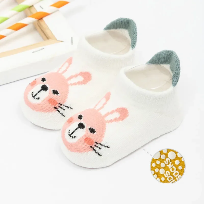 Cartoon Baby Socks Anti Slip Kids Girl Boy Short Socks With Rubber Soles Spring Autumn Soft Cotton Infant Toddler Floor Socks