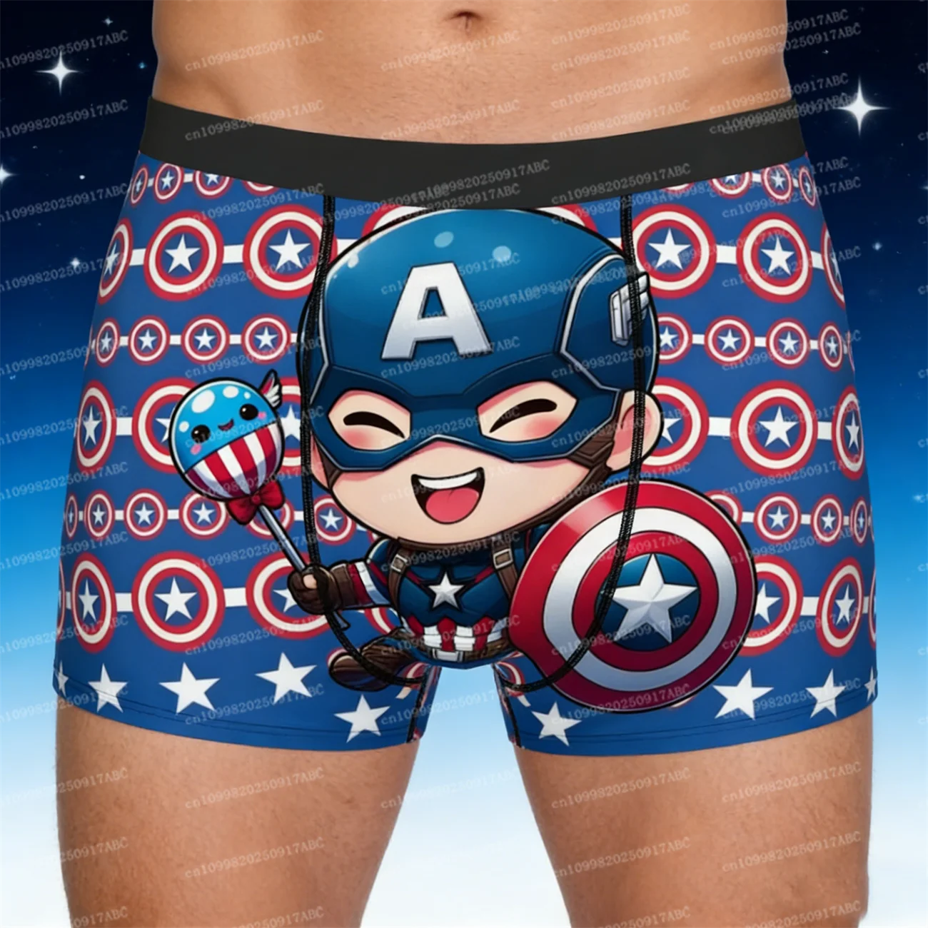 

Men Underpants Captain America Brief Panties Comfort Stretch Marvel Super Hero Anime Comics Film Underwear Women Underpants