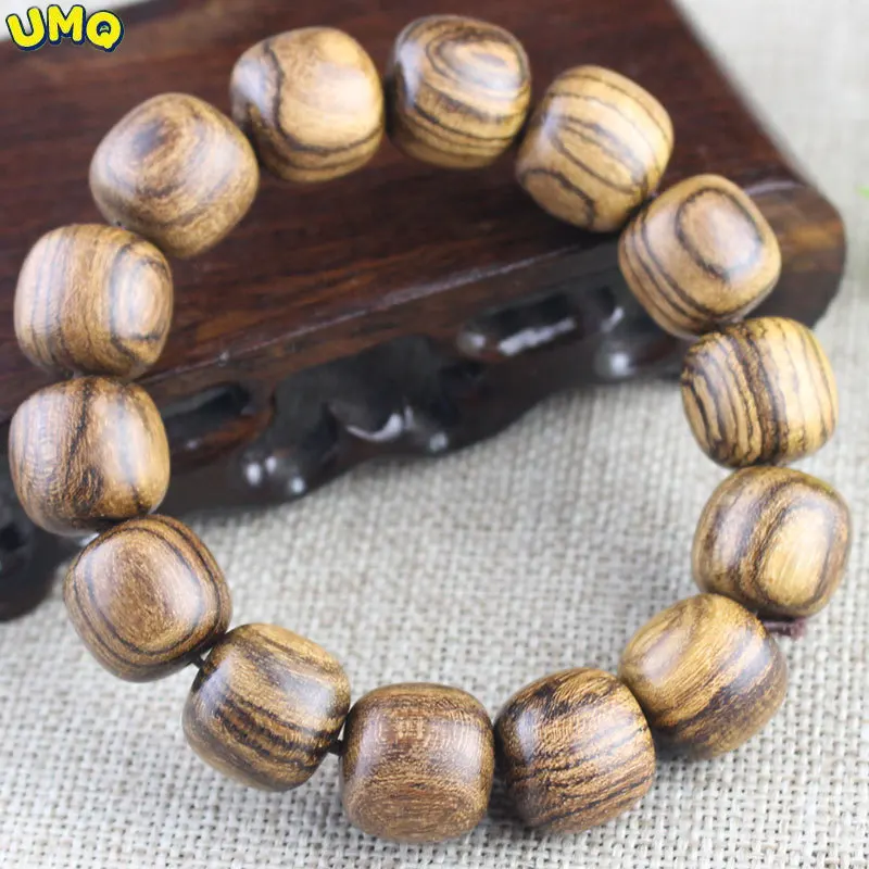 

Solid Wood Tiger Skin Sandalwood Bucket Beads 15 Cultural Toys Buddha Wooden Handicrafts Male and Female Live Fans' Amulet