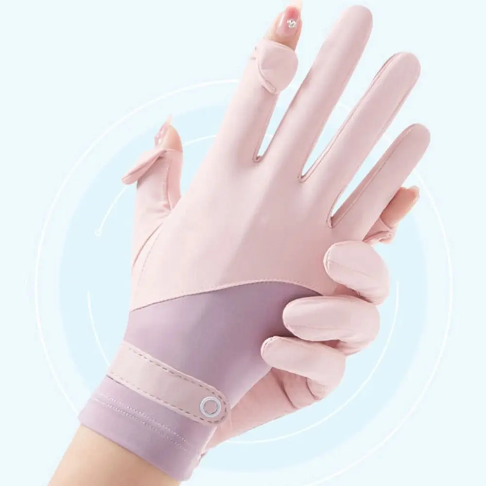 

Non Slip Summer Anti-UV Women Gloves Sunscreen Gloves Ice Silk Gloves Mittens