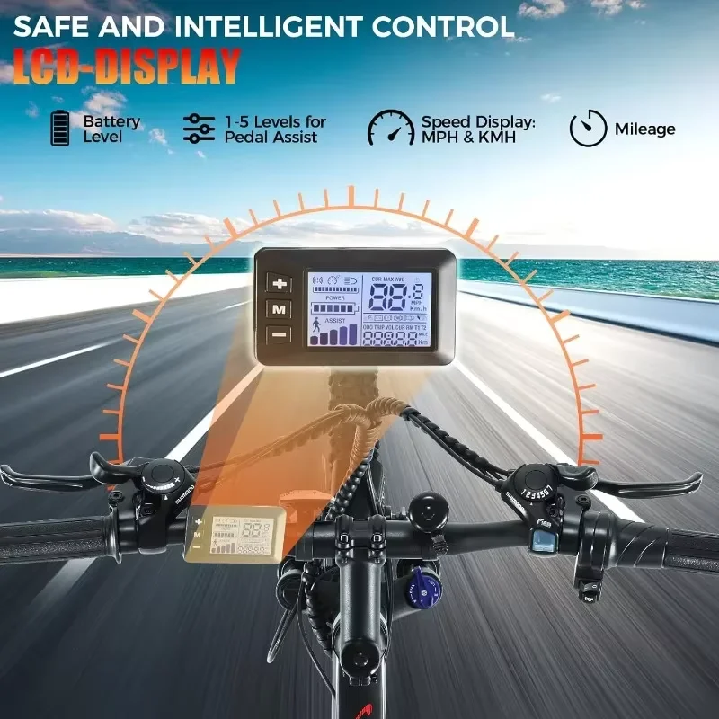دراجة كهربائية جديدة للبالغين، دراجة جبلية كهربائية، دراجة كهربائية للركاب مقاس 26 بوصة، شاشة LCD، 21 سرعة #3