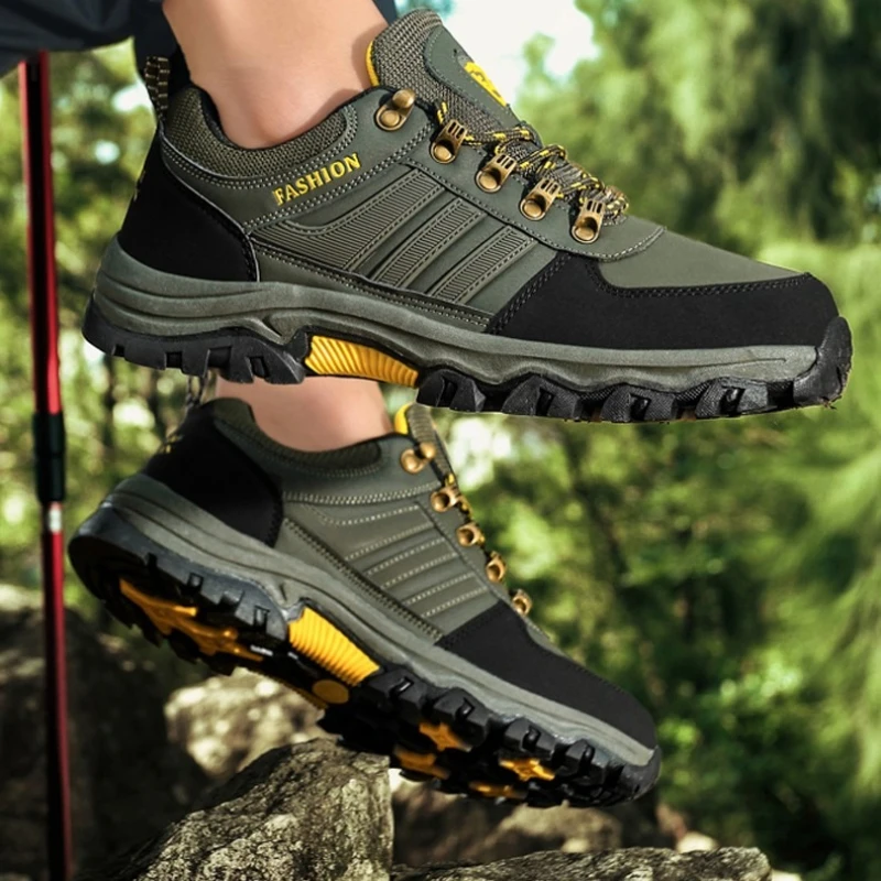 أحذية رياضية كبيرة الحجم ومنخفضة القمة للاستخدام الخارجي ونعل ناعم ومنخفضة من الأعلى بمقدمة مستديرة ورباط علوي عصري للمشي لمسافات طويلة في الهواء الطلق #1