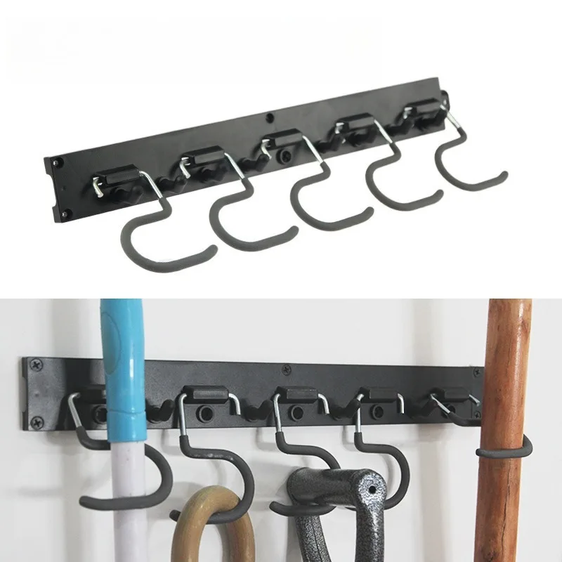 

Multifunctional Garage Storage Hooks Plastic Backboard Metal Wall Hooks For Mop Hand Garden Hardware Tools Organizer Bracket