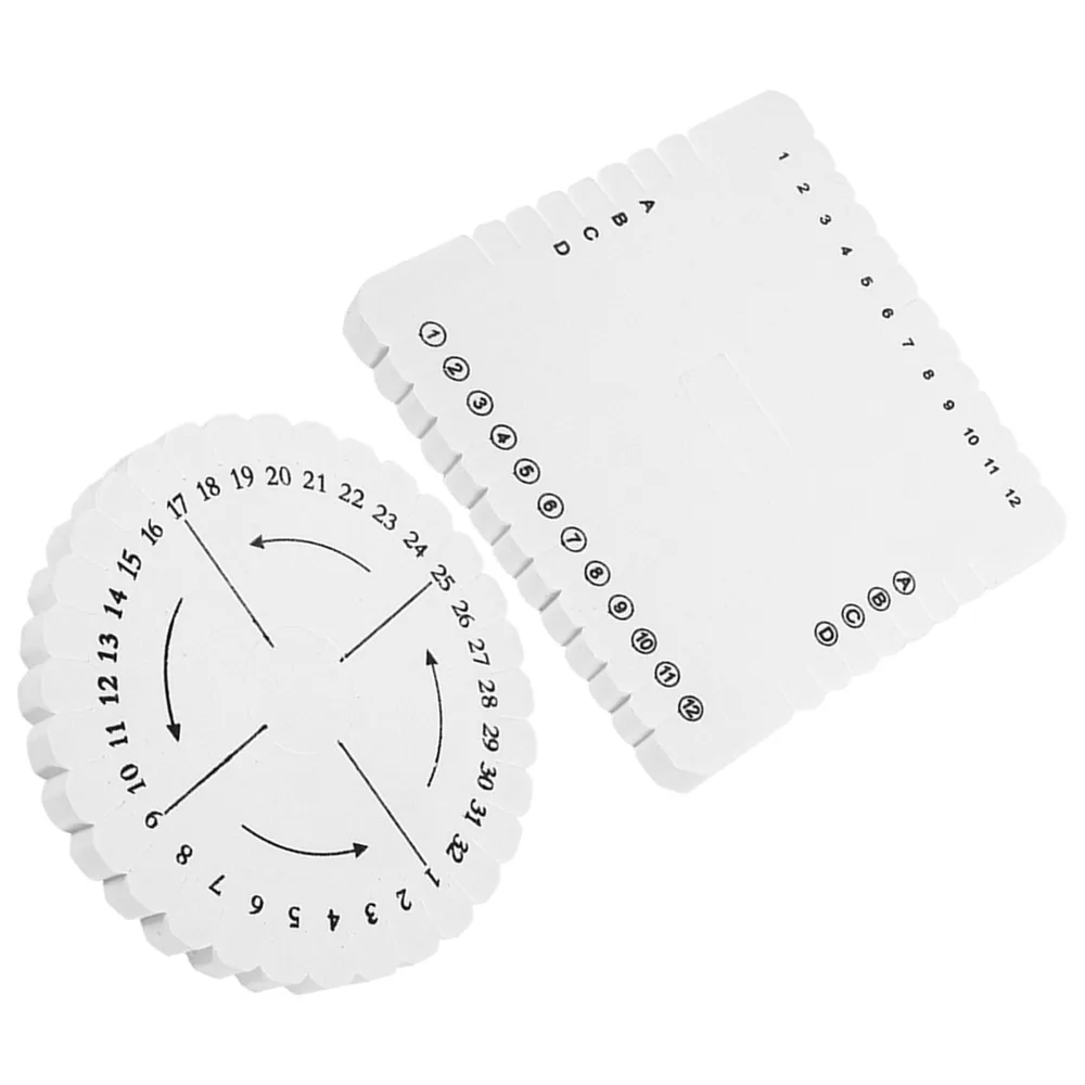 2Pcs User‑friendly EVA Braiding Board White 10 * 10 * 0.9cm Cord Weaving Tool Knot Fixed Board Hand Rope Braiding