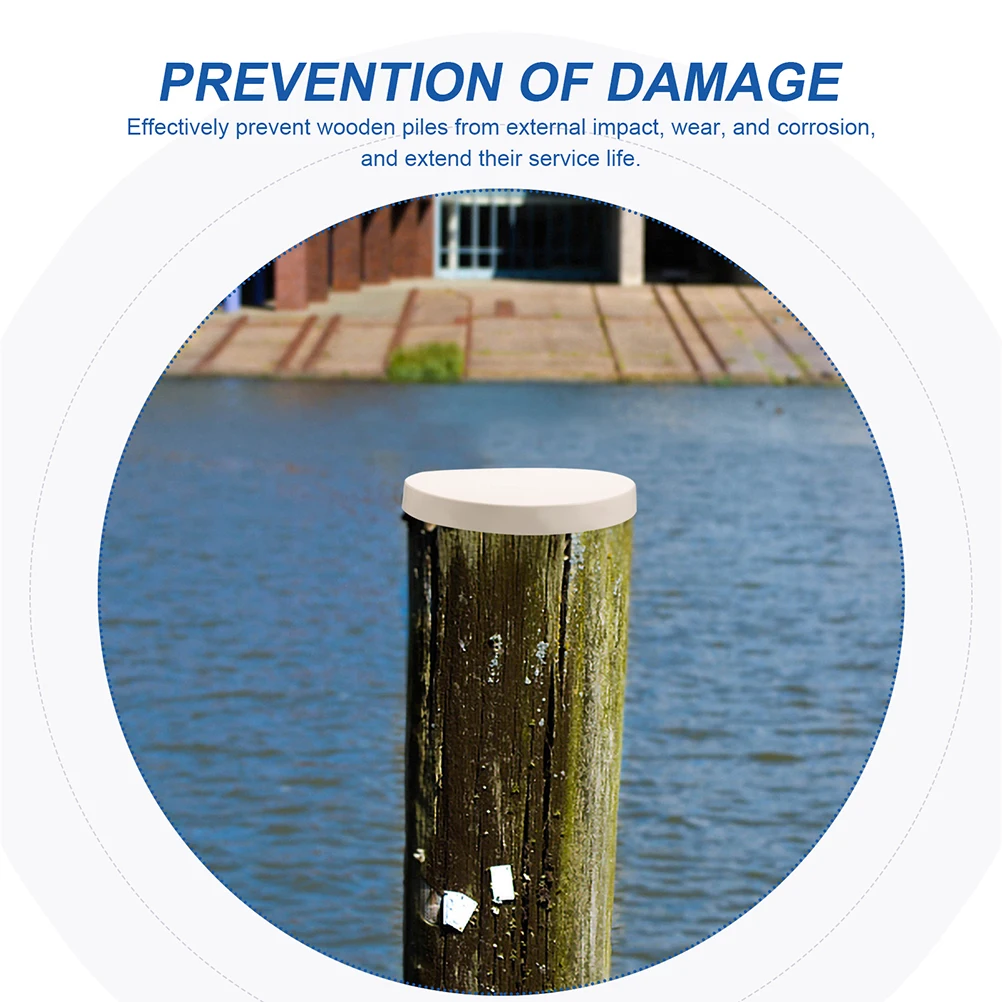 

5pcs Piling Caps PVC Wood Peg Protection Cover for Docks Marine Dock Piling Caps Lightweight Easy Install Universal Size