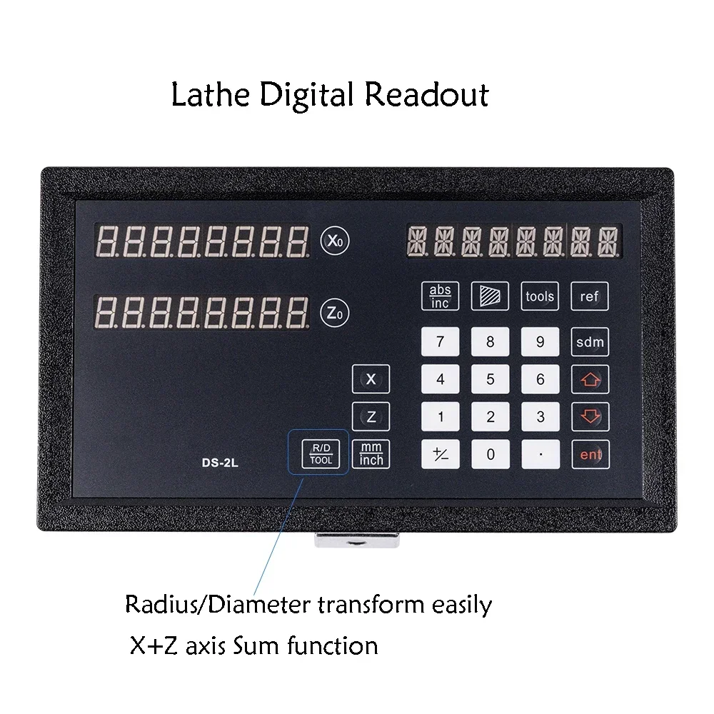 DRO 2 Axis Digital Readout Display with Radius Diameter Function R/D for Lathe Machine