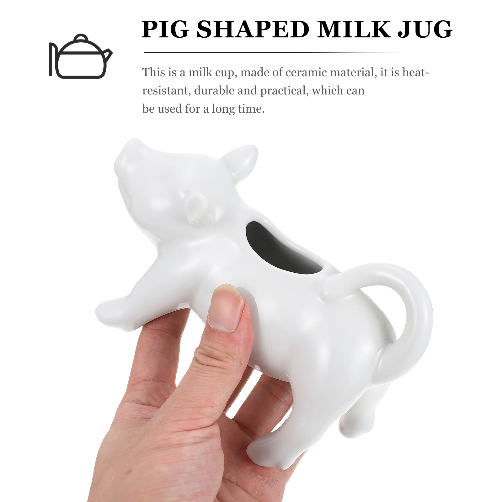 

Pig Shaped Ceramic Milk Cup Practical Sauce Holder Heat Resistant Easy to Clean Coffee Frothing Cup Kitchen Supply