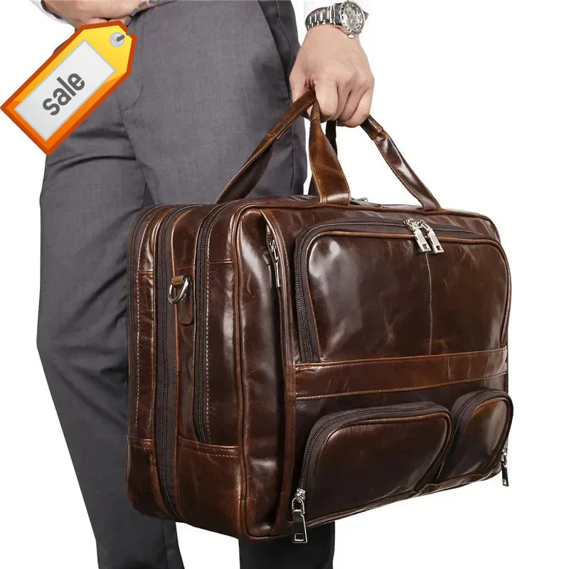 

Роскошная мужская сумка, мужская сумка на плечо, мужская дорожная сумка большой вместимости, многофункциональный портфель из натуральной кожи