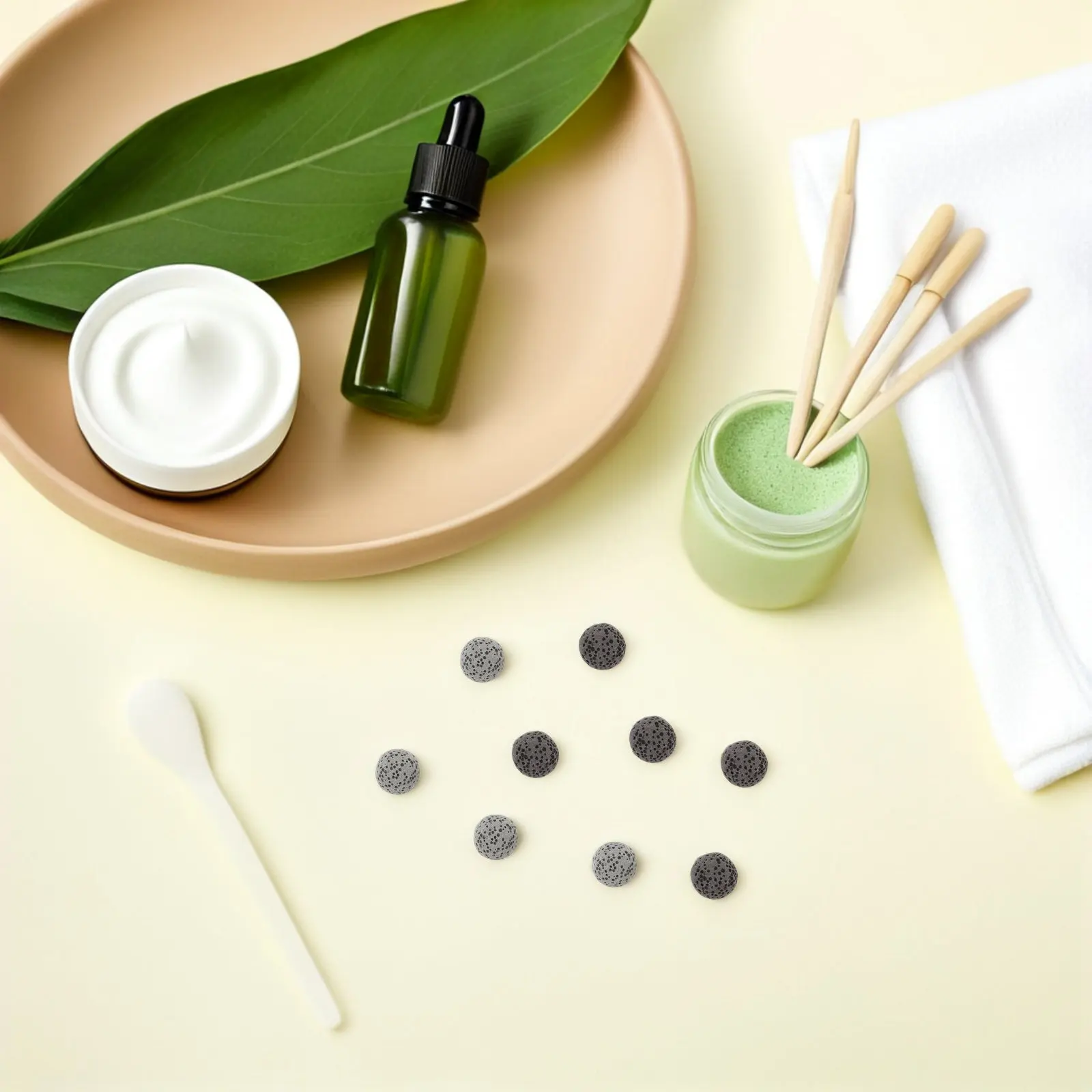 

2Set Lava Rock Passive Aromatherapy Stones 12Mm Round Essential Oil Diffuser Stones Small Natural Scent Diffuser for Home Office