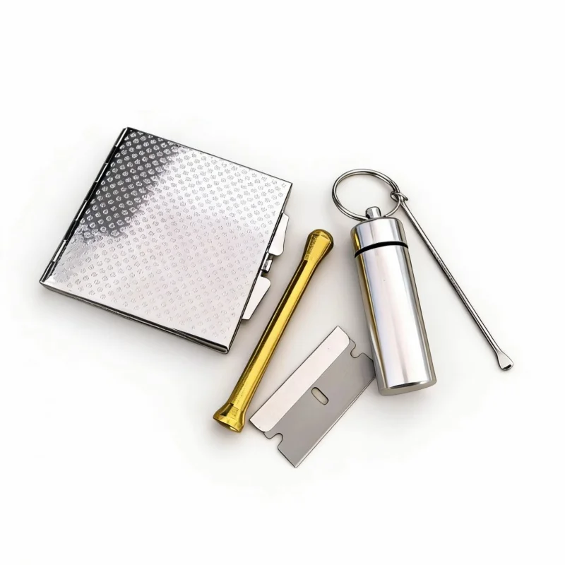 Portable kit maconheira erva/pipas para fumar With Cutting /pipa /Storage Jar/Spoon/Metal Case view 4
