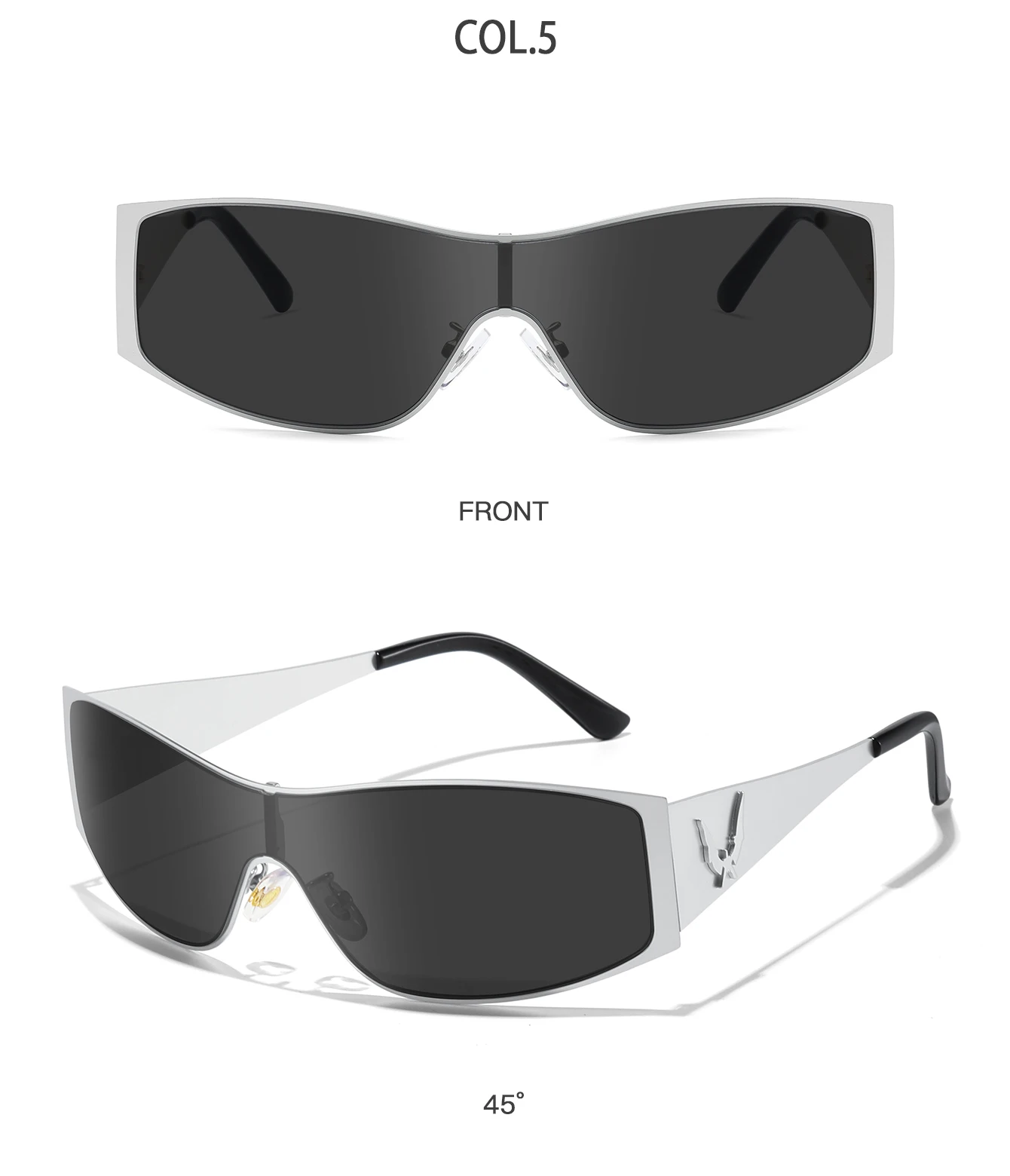 Modische Übergroße Metall-Sonnenbrille mit UV400-Schutz für Männer und Frauen im Vintage-Stil für Wandern und Radfahren – Detail 8