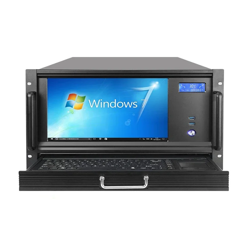 Rackmount 6U 19inch Industrial PC Server Cases with HD Touch Screen EATX Server Chassis with ATX PSU VGA