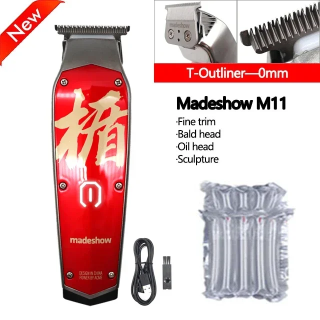 madeshow M11 トリマー ブラック・ホワイト・レッド 1台 2023 New Madeshow M11 Professional Hair Clippers Carving Mark Oil