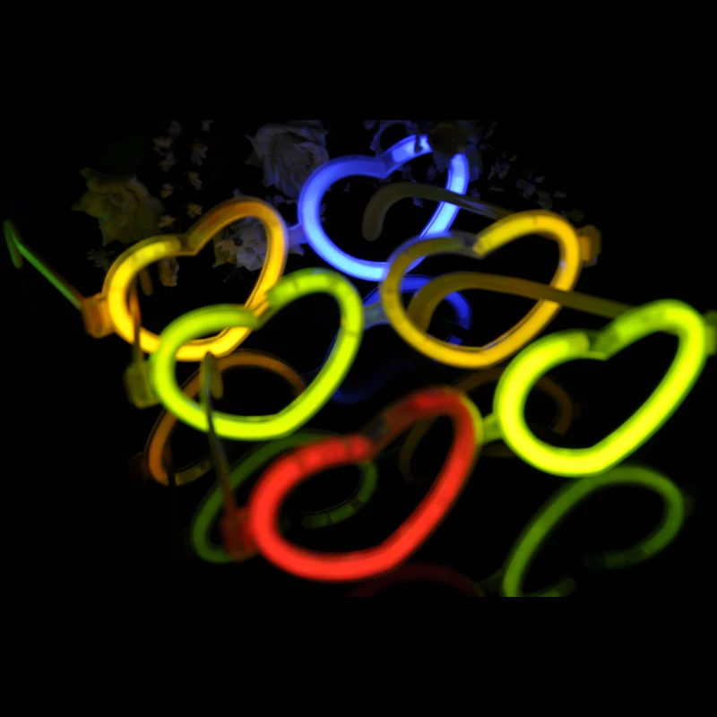 1pc DIY Luminous Heart Eye Glasses Fluorescent Wear Glow Stick Neon Party Gift Adult Kids Birthday Wedding Bar Carnival