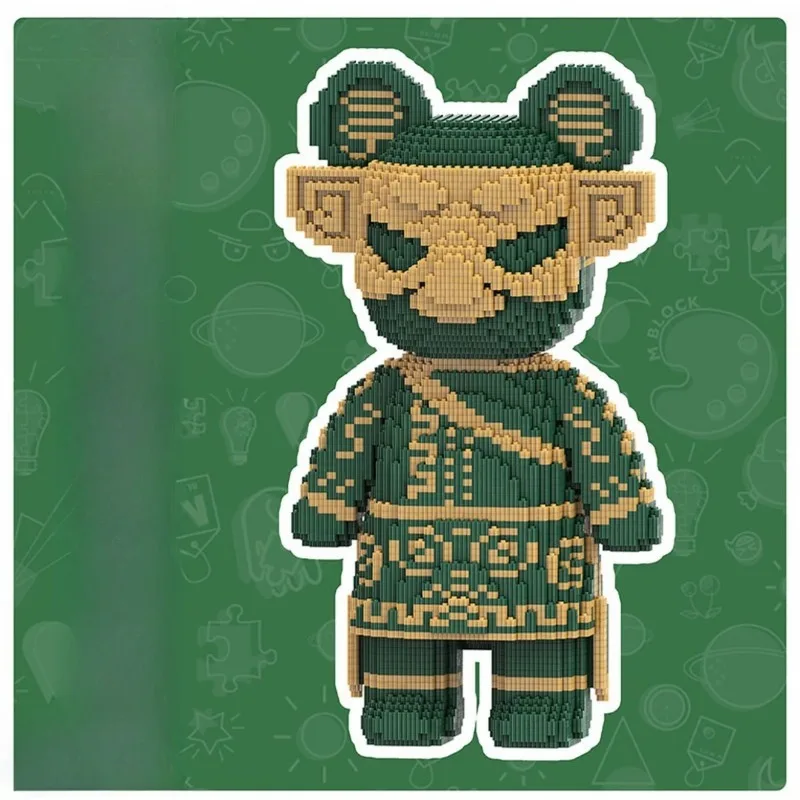 ours-a-poils-samsung-vert-fonce-43cm-assemblage-ecologique-puzzle-serie-de-blocs-de-construction-jouet-cadeau-d'anniversaire-bricolage