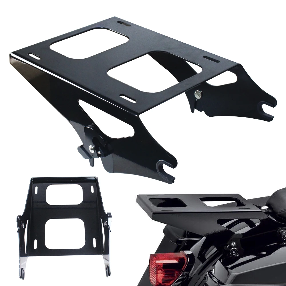 Motorrad Schwarz Abnehmbare Two-up Tour Pack Pak Trunk Mount Rack Halterung Für Harley Touring Tour