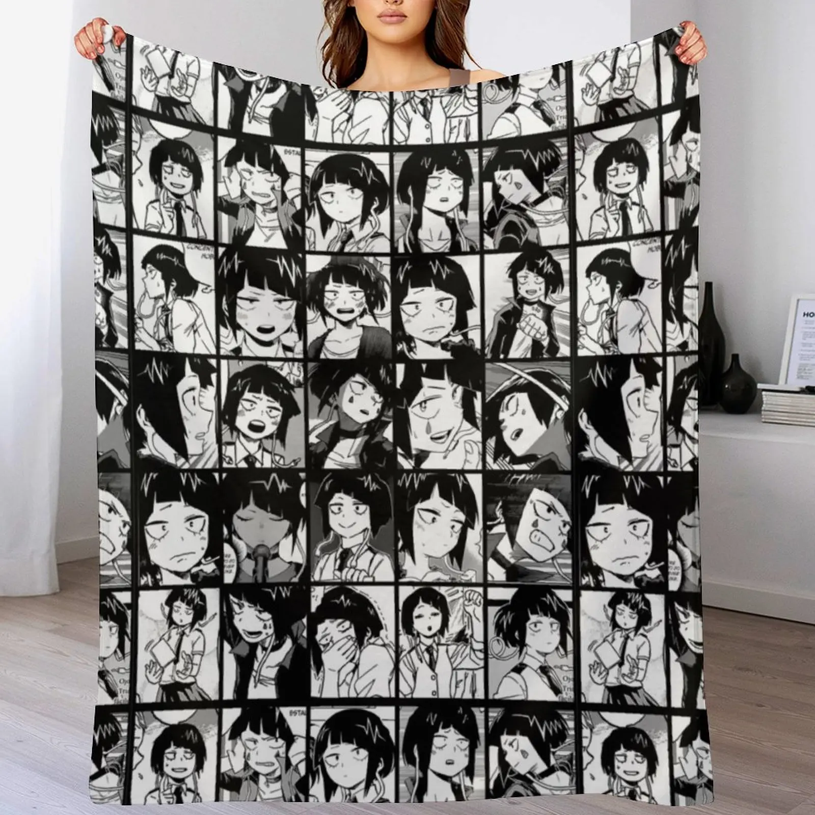 Jirou manga panel collage Throw Blanket