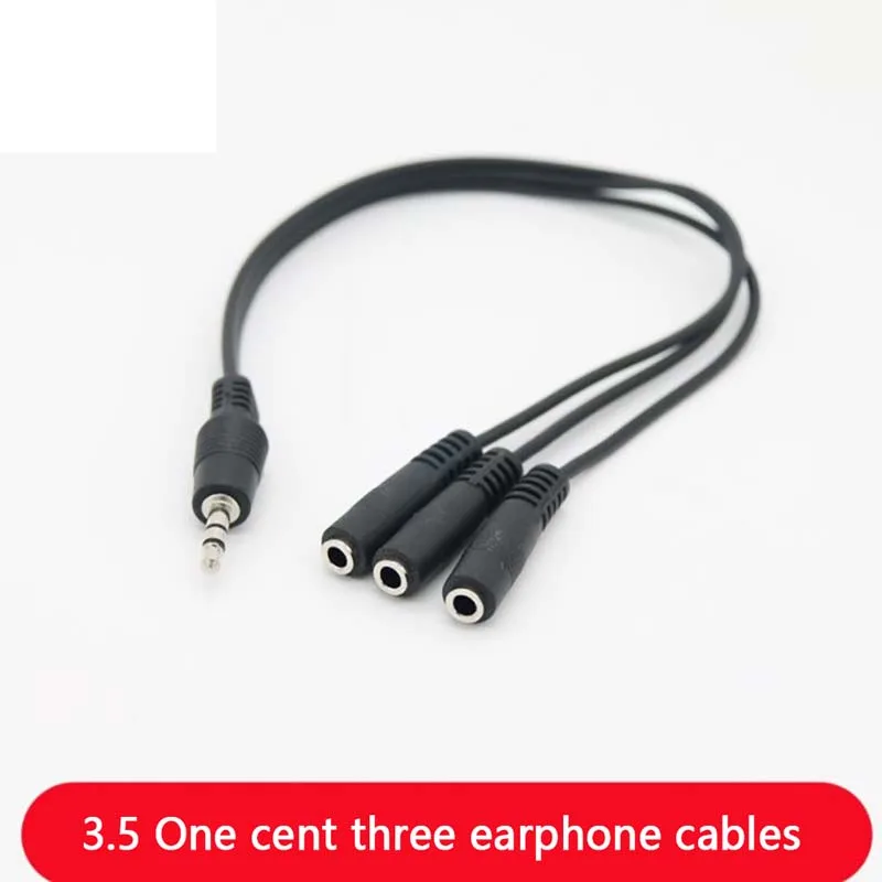 3.5mm 3 Way Port Aux Multi Headphone Earphone Audio Splitter Adapter 3.5mm Jack HUB Spliter Cable Extender 1 Male To 3 Female