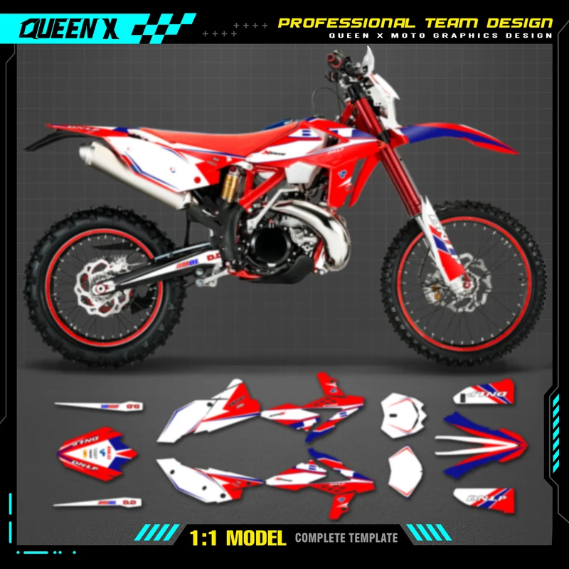 QUEEN X MOTO Motorcycle Team Graphics Decal & Sticker Kit For BETA RR 2013 2014 2015 2016  2017 006