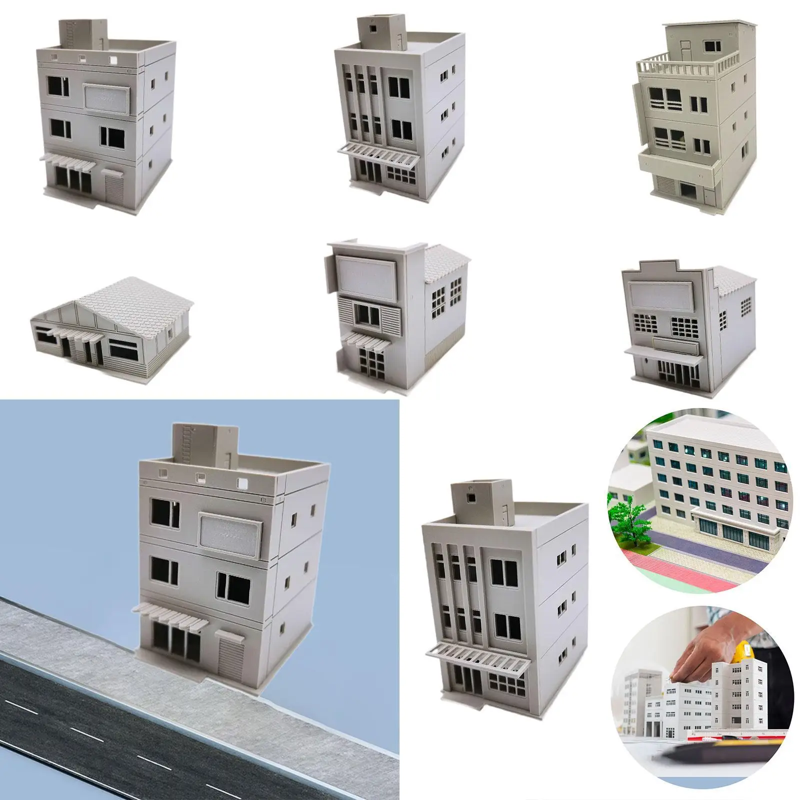 Modèle de construction japonais 1:64 - scène architecturale, modèle de disposition ferroviaire
