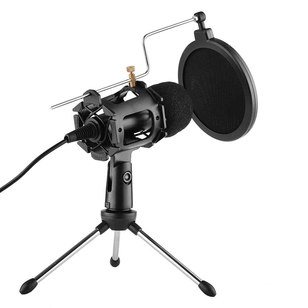 Immagine 7: Kit microfono video Nero Spina da 3,5 mm Microfono a condensatore cardioide 10 cm Filtro pop 10,5x3,5 cm Dimensioni microfono 12,5 cm