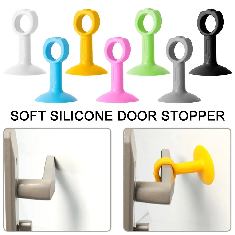 4pcs Mute Furniture Fittings Anti-damage Door Stopper Wall Protector Door Handle Suction Cup