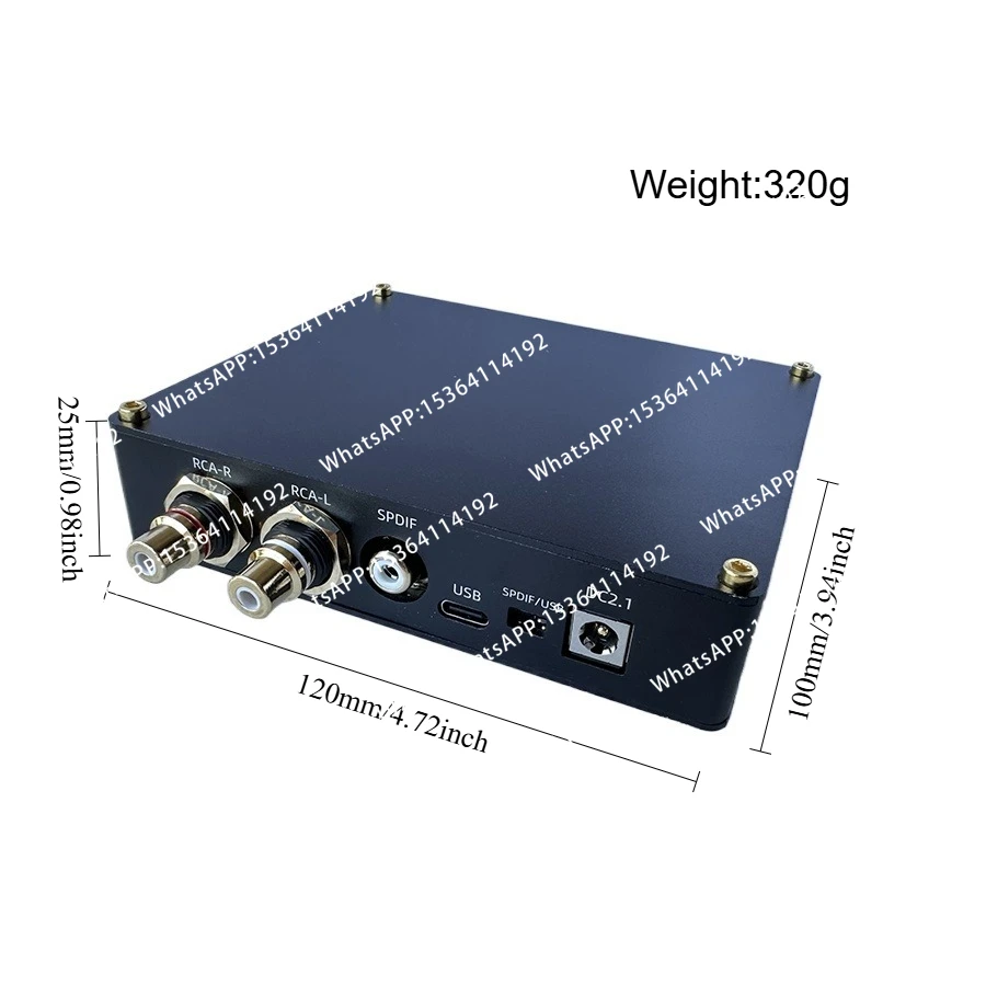 Upgraded R2R V4.0 Decoder RCA/3.5/4.4 Output Supports Coaxial / USB Input with Volume Adjustment CNC Case PCM 24bit