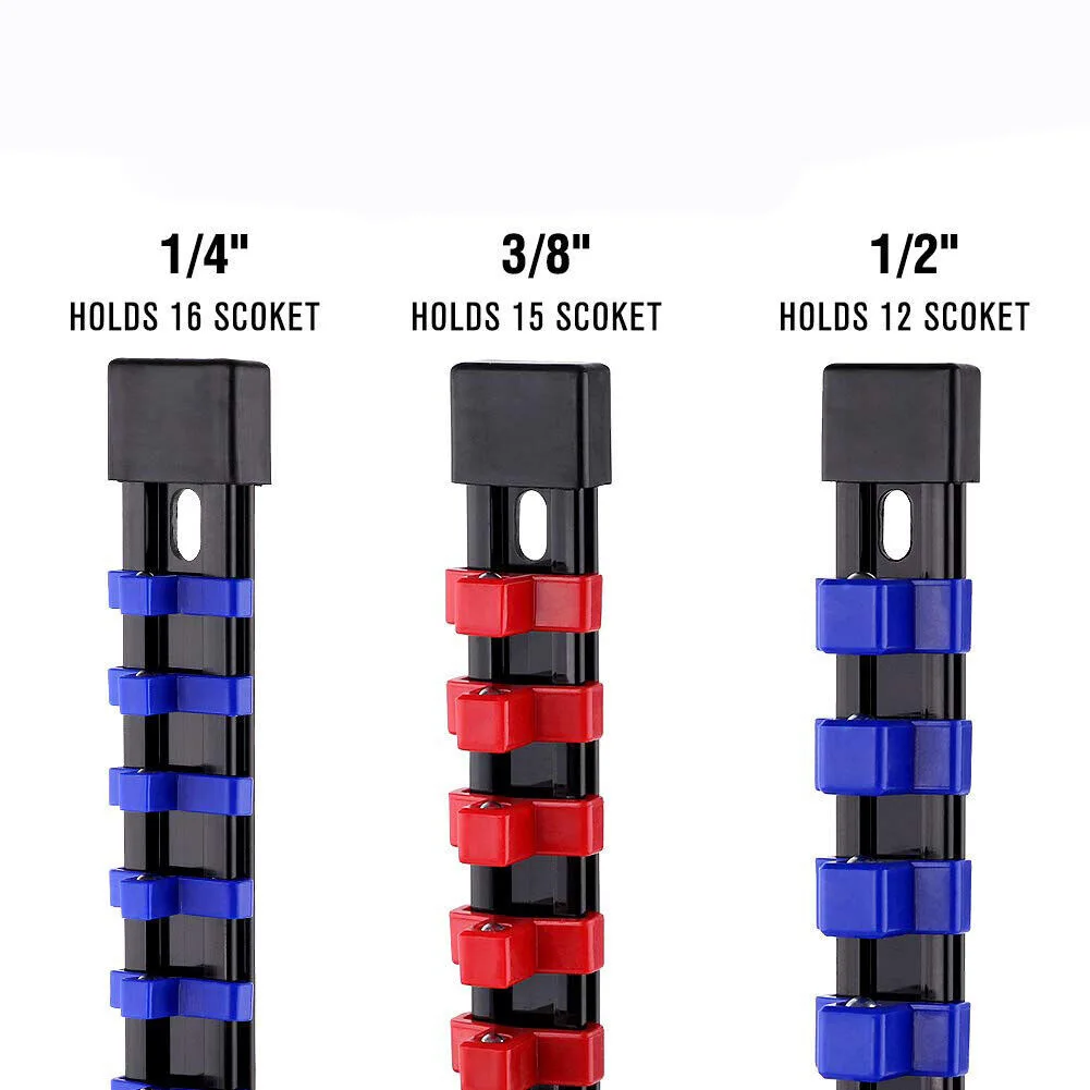 3pcs Plastic Sleeve Holder Multifunctional Bracket 1/2 3/8 1/4 Inch Sleeve Holder Without Sleeve