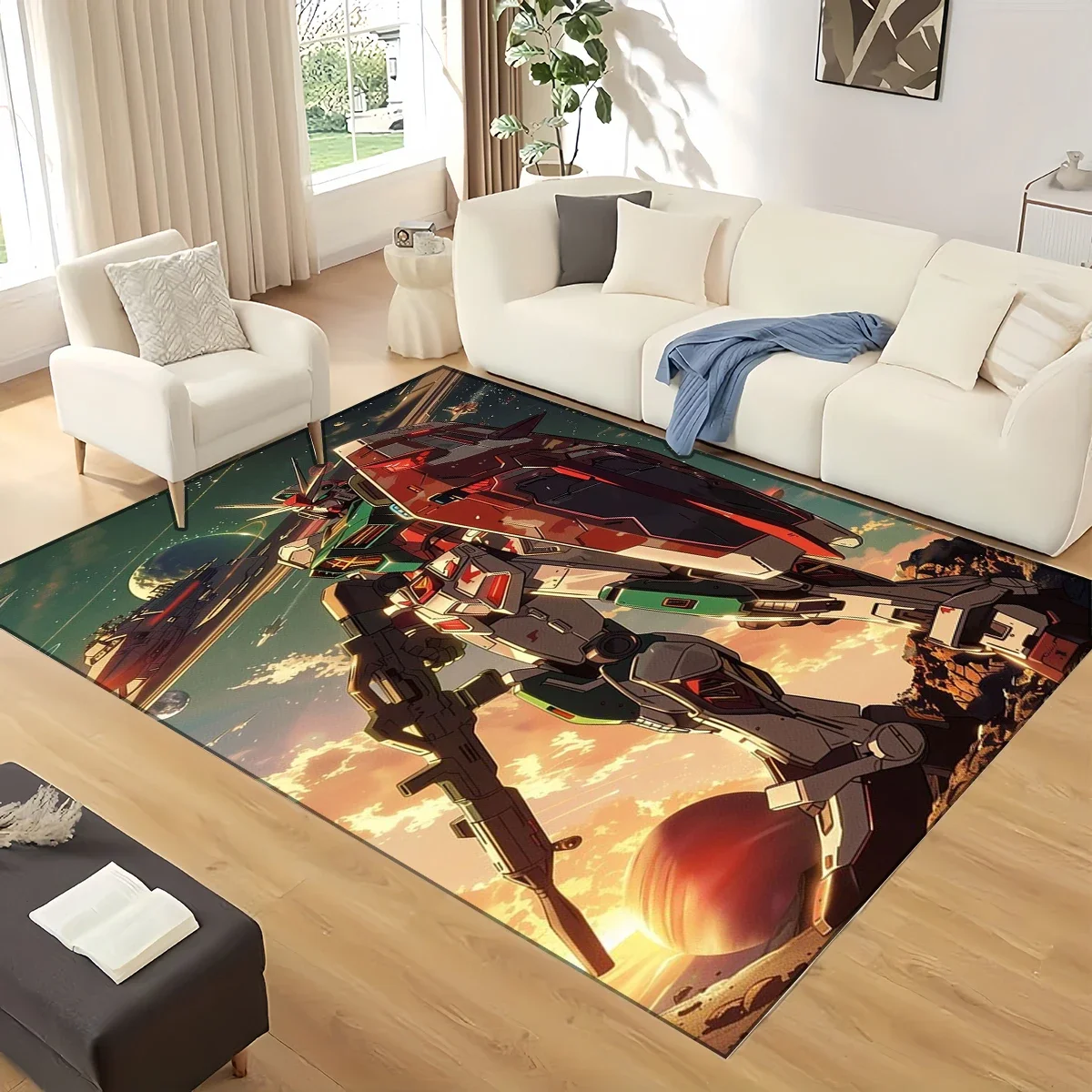 

Ковер-мат HD Robot GUNDAM с мультяшным рисунком для гостиной, спальни, декора дома, дивана, детский игровой коврик, нескользящий напольный коврик, рождественский подарок