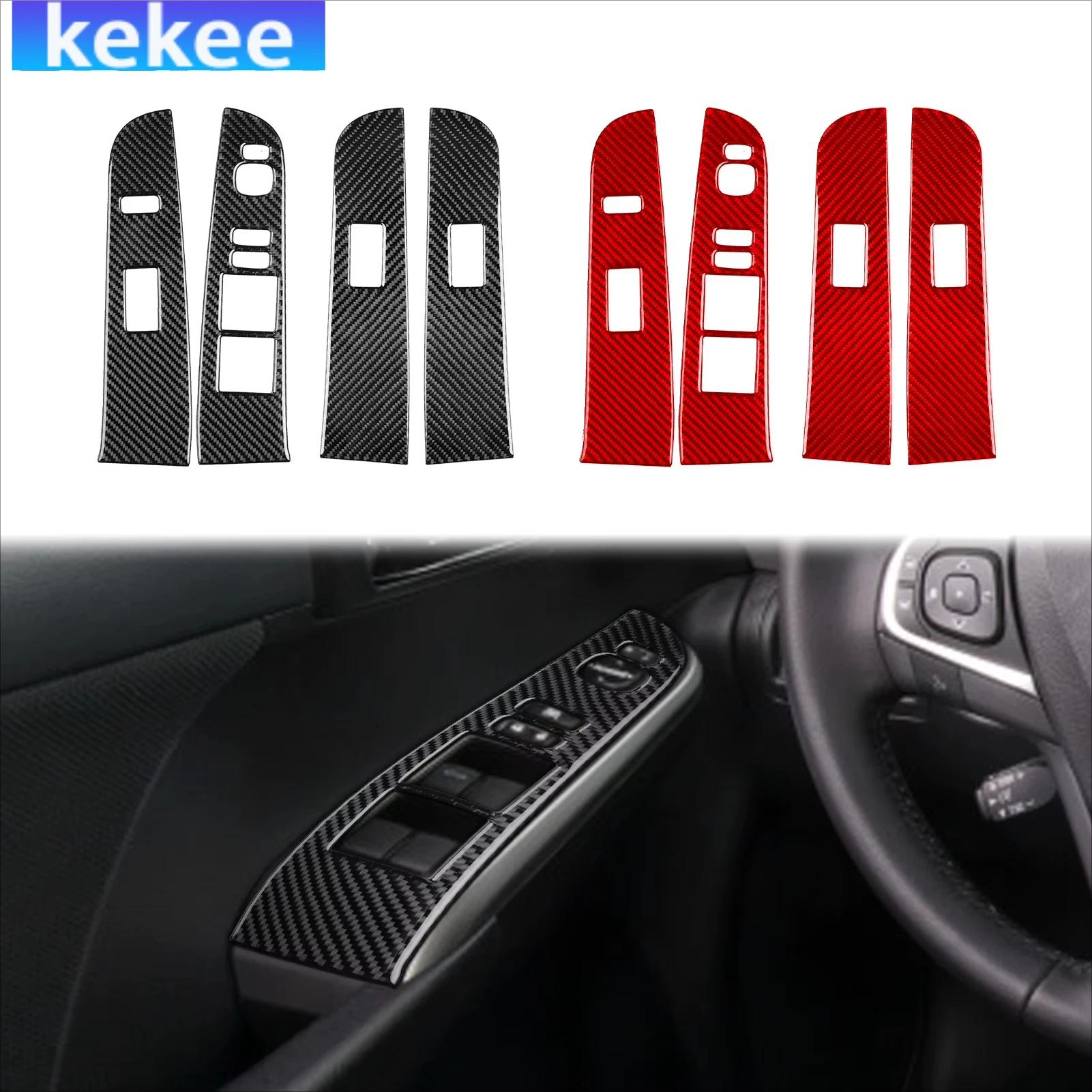 

For Toyota Camry XV50‌ 7th 2012-2014 Carbon Fiber Window Lifting Control Interior Car Accessories Cover Decorative Stickers Trim