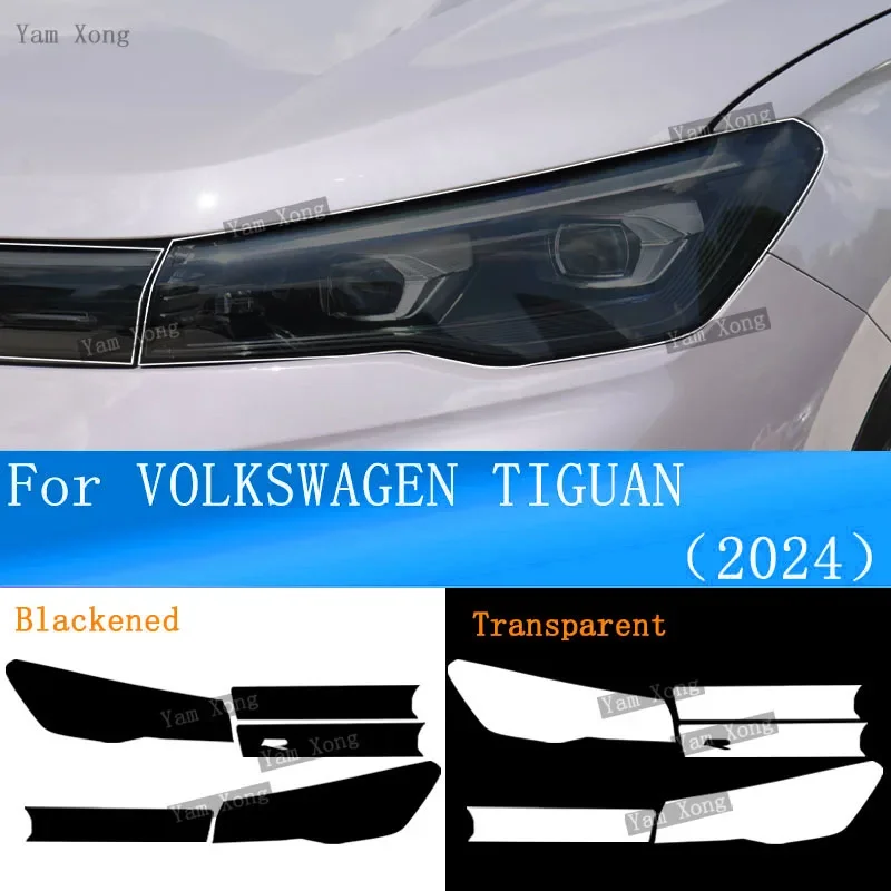 

TPU Protection Film Car Headlight Golden Sticker For VOLKSWAGEN VW TIGUAN Exterior Headlight Transparent Black Cover B Pillar