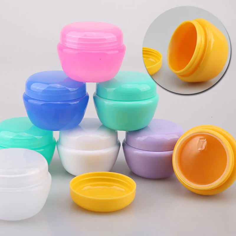 Recipiente pequeño de plástico de 5-30g con forma de seta colorida, tarro de crema facial, botellas rellenables, contenedor de muestra de viaje, botella con forma Mini