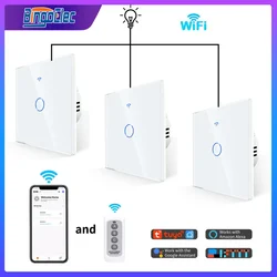Intermediate Stair Switch Tuya WiFi Smart Switch Glass Panel Touch Switches RF433 Remote Control Alexa Google Home Bingoelec