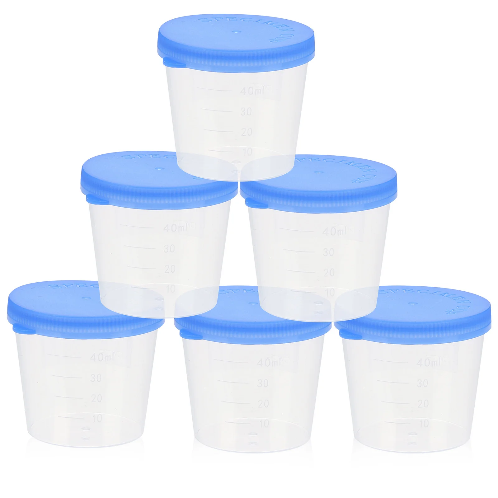 

50 Pcs Sample Cup Pee Cups Fluid with Lids Containers Medical for Tests Transparent