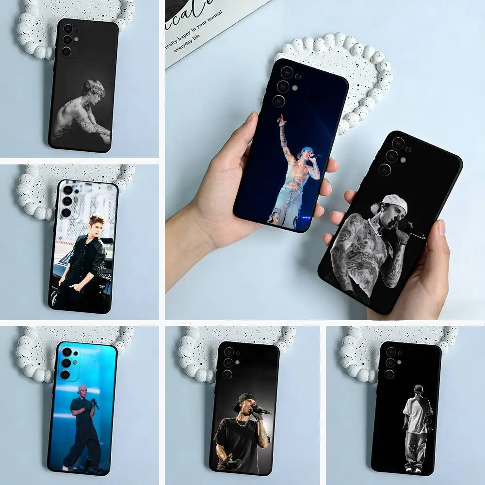 

superstar-Justin -Bieber Black Soft Silicone Phone Case for Samsung S25, S24, S21, S22, S23, S30, Ultra, S20, Plus, FE, Lite