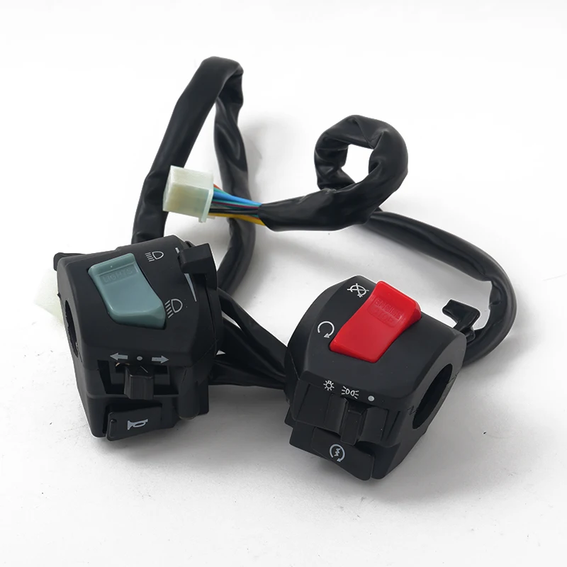 Barre de poignée de moto 22mm, commutateurs gauche droite, klaxon, clignotant, phare, démarrage électrique, interrupteur de contrôleur de guidon