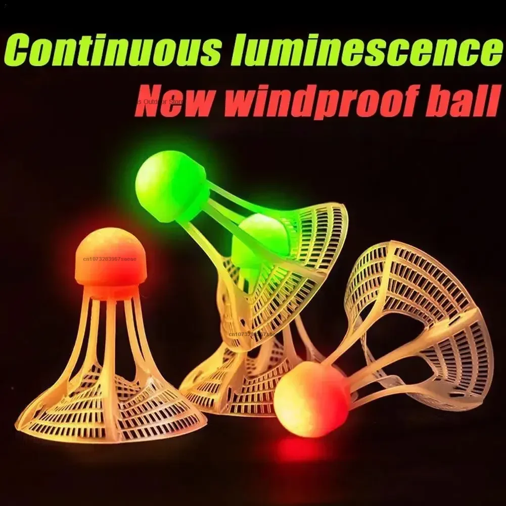 1pc Dark Night LED Badminton Foam Head Luminous Lighting Badminton Glowing Lighting Ball Luminous Shuttlecock Outdoor Game