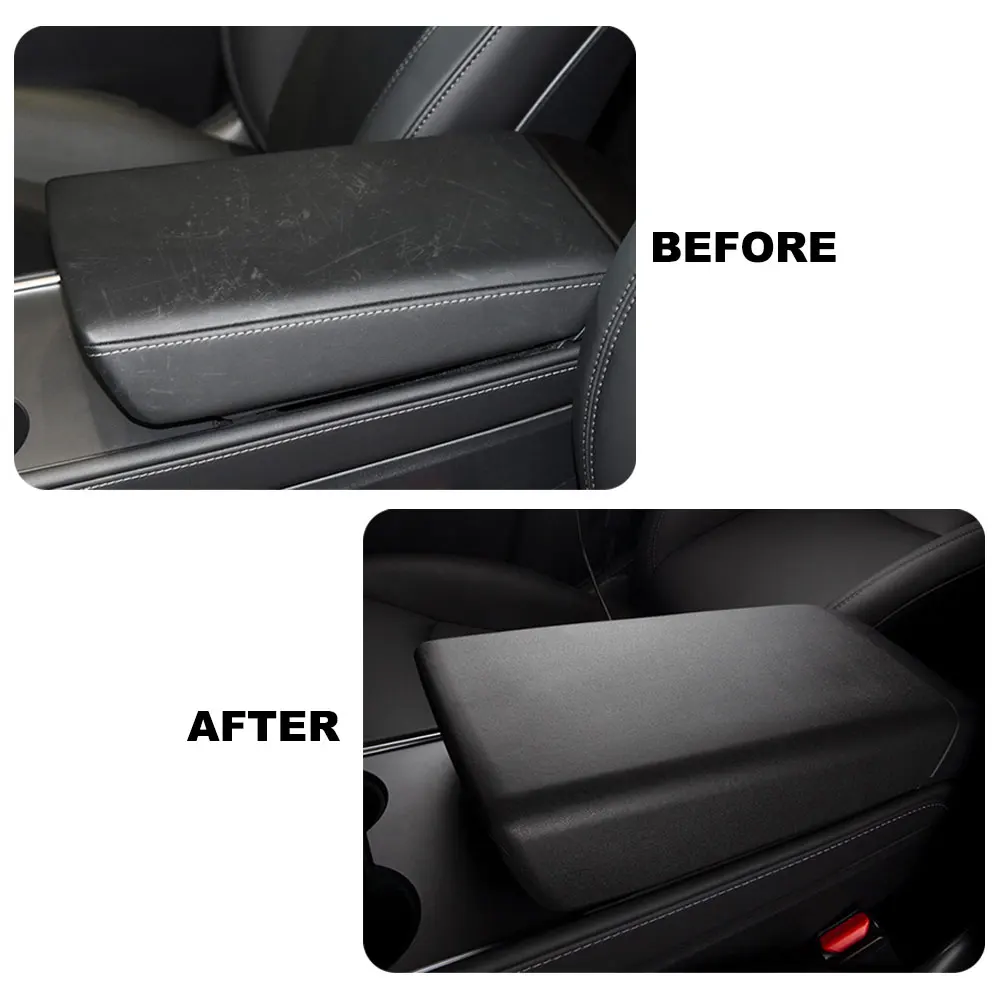 Model Y TPE Soft Case Car Center Console Arm Rest Lid Auto Central Armrest Box Pad Cover Latch for Tesla Model 3 Accessories Mat