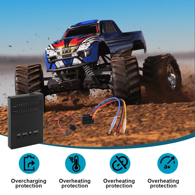 Электронный регулятор скорости 80A, водонепроницаемый электронный регулятор скорости с программной картой