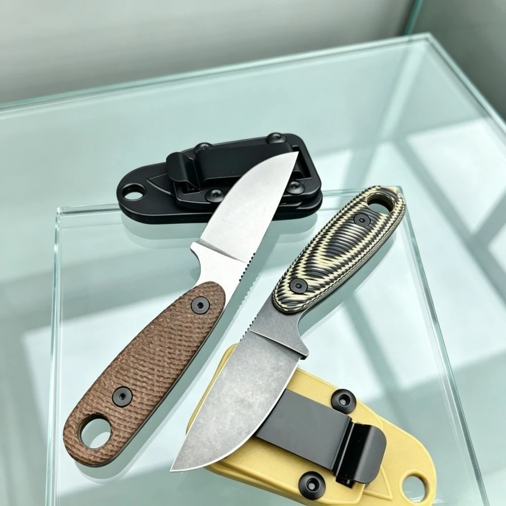 G10 Handle Jungle Exploration Essential EDC Straight Knife Portable Outdoor Climbing & Fishing Rope Cutting Knives with K Sheath