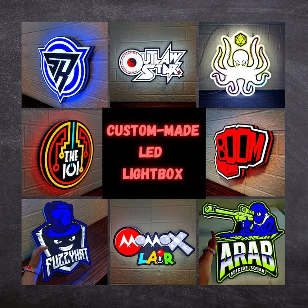 Custom LED Lightbox Wall Art Decor 3D LightBox Nightlight Home Bar Decor Sign Anime Signs Personalized Gift