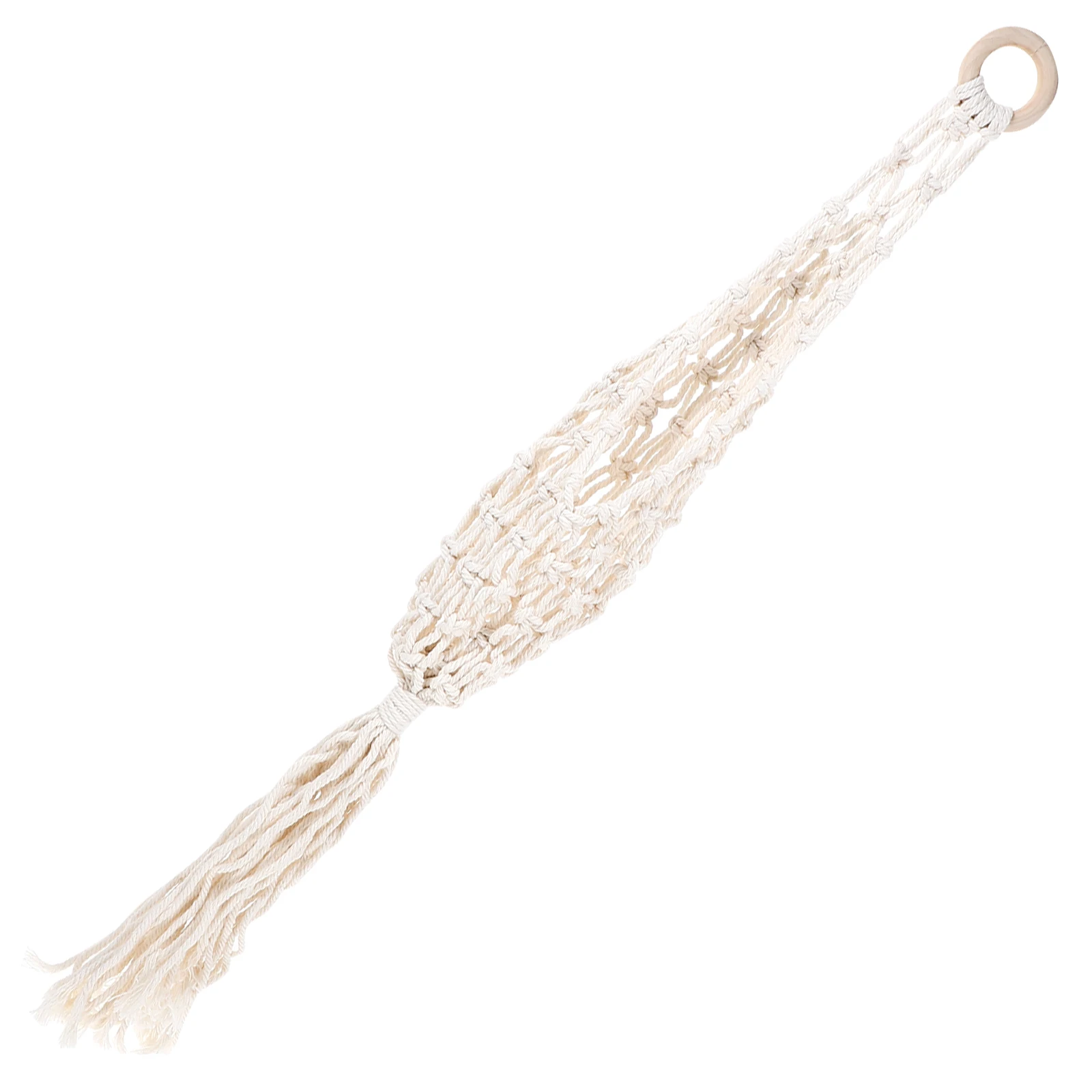 

Macrame Hanging Fruit Basket 20CM Cotton Rope Storage Kitchen Veggie Net Boho Wall Decor Handmade Storage Basket