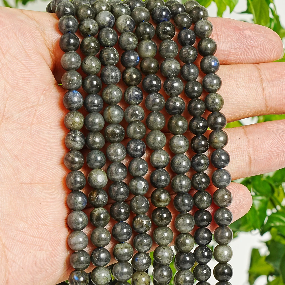 6mm 8mm Labradorite Stone Irregular Round Beads with Pre-Drilled Holes Gray Beaded Jewelry Supplies for DIY Necklace/Bracelet view 5