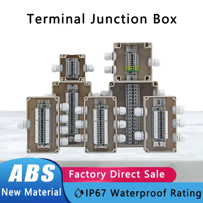 Outdoor ABS Plastic Electric Cable Branch Box Distribution Enclosure Case Home Monitor Waterproof Terminal Junction Box